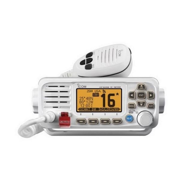 Icom White Marine Compact Vhf Fixed Mount With Built-In Gps Receiver And Supplied Gps Antennam330G White ICOM330G/WHITE - main
